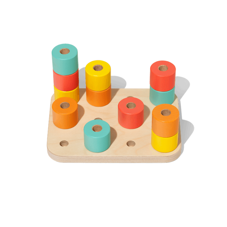 Wooden Stacking Pegboard from The Adventurer Play Kit